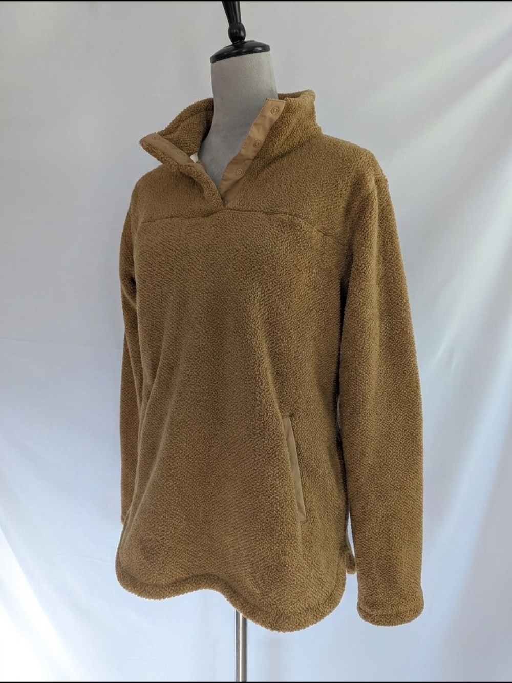 Thread & Supply Camel Sherpa Snap-Collar Pullover